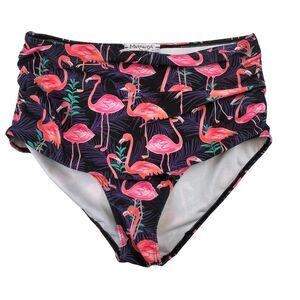Marinavida Bikini Bottom XL Pink Flamingo Print Tropical Cabana Core Swim Briefs